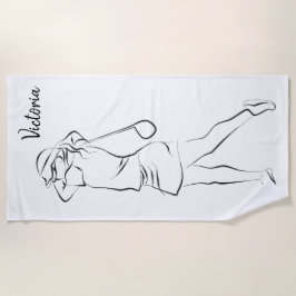 Coole Weiße Moderne Ihren Namen hinzufügen Kundens Strandtuch