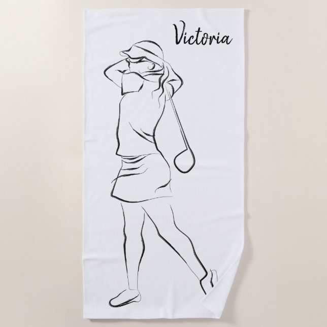 Coole Weiße Moderne Ihren Namen hinzufügen Kundens Strandtuch (Vorderseite)