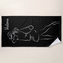 Coole Weiße Moderne Ihren Namen hinzufügen Kundens Strandtuch