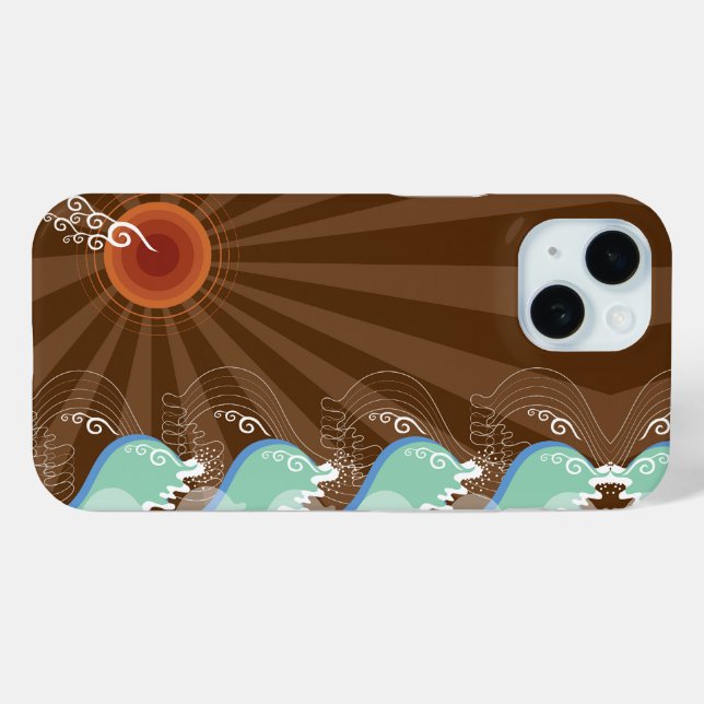 Coole Wellen Tropischer Sommer Sonnenbraun Streife Case-Mate iPhone Hülle (Rückseite (Horizontal))