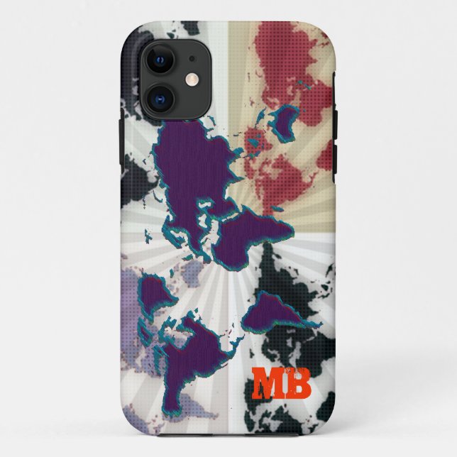 coole Weltkarte Case-Mate iPhone Hülle (Rückseite)