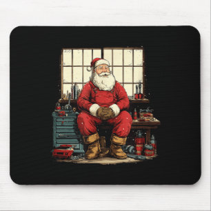 Coole Werkstatt Weihnachtsmann mit Schraubenschlüs Mousepad