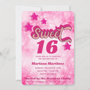 Coole Whimsy moderne Superstar-Typografie pink Einladung
