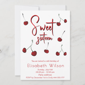 Coole Wildkirsche, handgezeichnet 16 Einladung