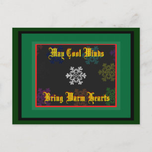 Coole Winde Mais holen warme Herz-Schablone 1 Postkarte