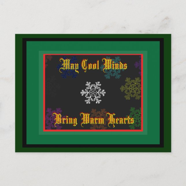 Coole Winde Mais holen warme Herz-Schablone 1 Postkarte (Vorderseite)