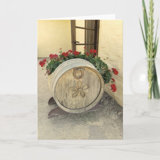 Coole Wine Barrel Blume Grußkarte! Karte (Vorderseite)