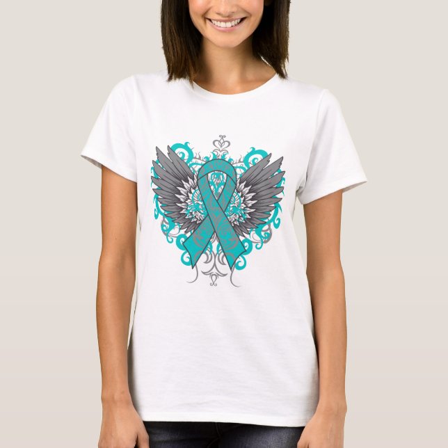 Coole Wings des Ovarialkarzinoms T-Shirt (Vorderseite)