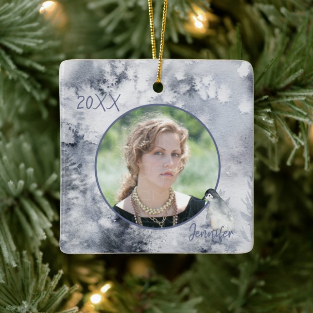 Coole Winterfoto-Vorlage Keramikornament (Baum)