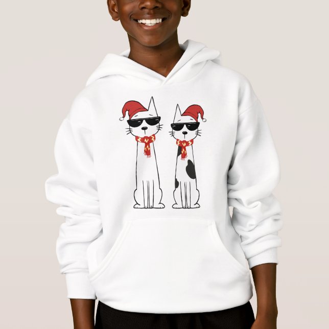 Coole Winterkatzen Hoodie (Vorderseite)
