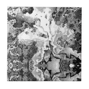 Coole Wohngestaltung aus schwarzem und weißem Marm Fliese