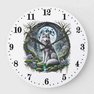 Coole Wolfsflieger Große Wanduhr