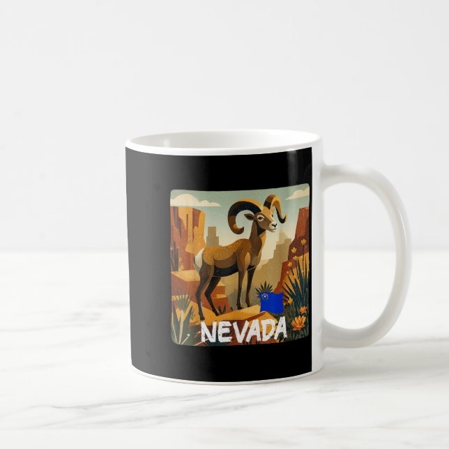 Coole Wüsten-Nevada-Kostüm mit Dickhornschaf Kaffeetasse (Rechts)