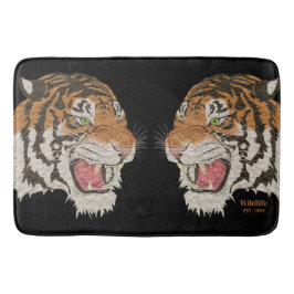 Coole wütende Wildtiere, die Tigers schwarz bekämp Badematte