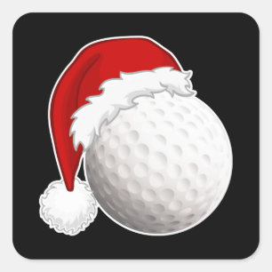 Coole Xmas Golfspieler, Fandesign Frohe Weihnachte Quadratischer Aufkleber