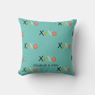 Coole "XOXO" Herzen Valentinstag Mintgrün Kissen