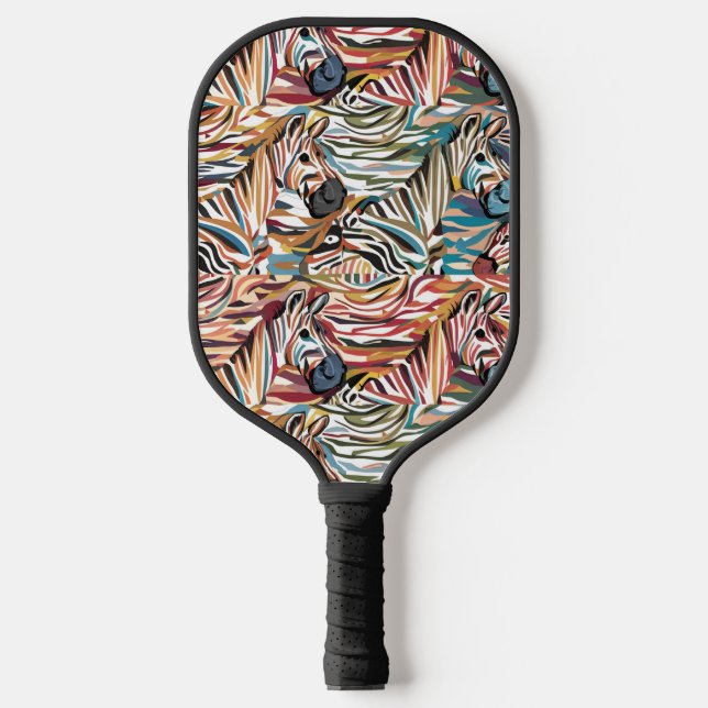 Coole Zebra Print Abstrakt Art Pickleball Schläger (Vorderseite)