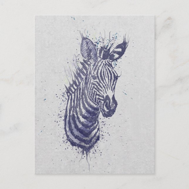 Coole Zebra-Spritzer Postkarte (Vorderseite)