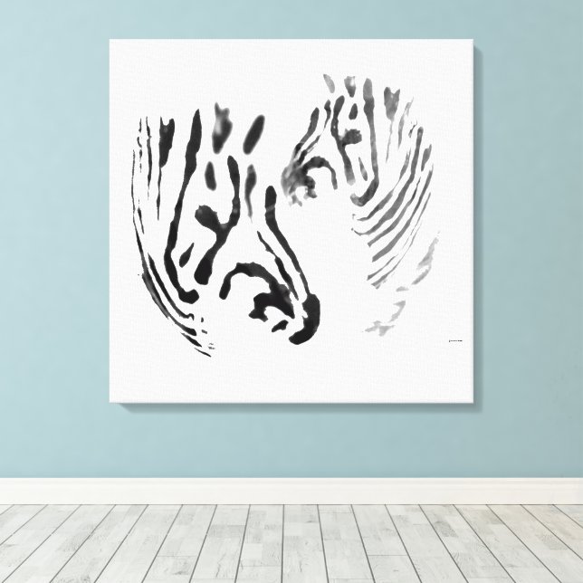 Coole Zebra Wildlife Art Leinwanddruck (Insitu (Holzboden))