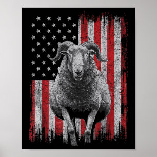 Coole Ziege am 4. Juli Patriotische USA unabhängig Poster