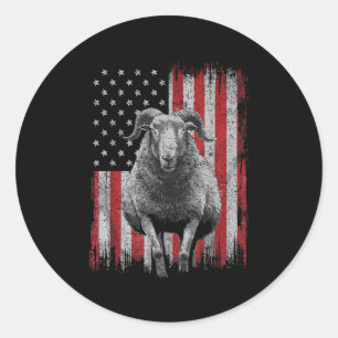 Coole Ziege am 4. Juli Patriotische USA unabhängig Runder Aufkleber
