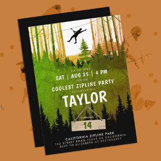 Coole Zipline Grünwald Bäume Naturerlebnis Einladung