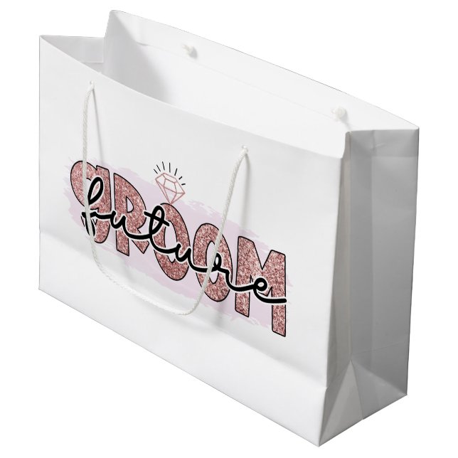 Coole Zukunft Grob-Engagement-Partei Große Geschenktüte (Vorderseite Schrägansicht)