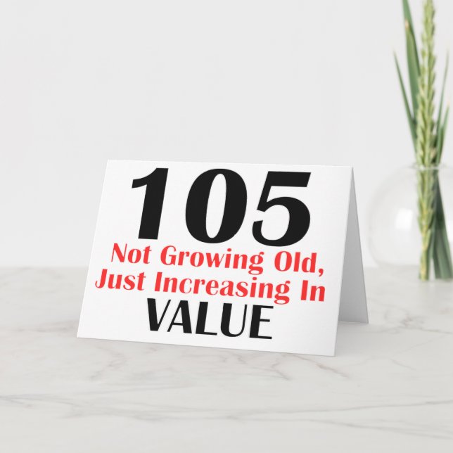 COOLEN 105 JAHRE ALTE GEBURTSTAGSGESTALTUNGEN KARTE (Vorderseite)