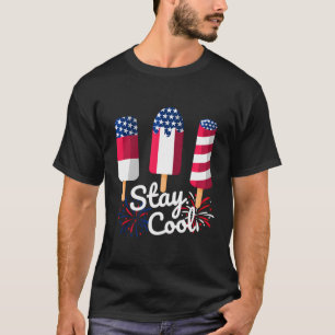 Coolen 4. Juli Popsicle US-Flagge bleibe T-Shirt