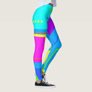 COOLEN ACHTSTÄTIGKEITEN ERA FORM PATTERN 80er NEON Leggings