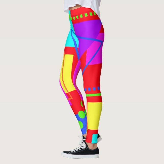 COOLEN ACHTSTÄTIGKEITEN ERA FORM PATTERN 80er NEON Leggings (Links)