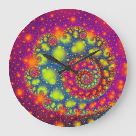 Coolen aus diesem farbenfrohen Fraktal Design Große Wanduhr