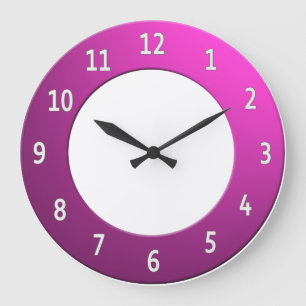 Coolen farbige weiße Ziffern in rosa Rahmen Große Wanduhr