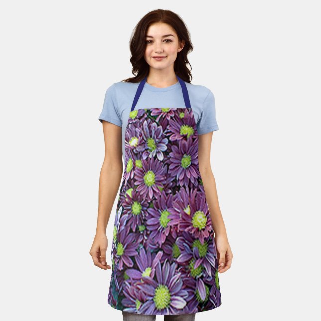 Coolen Lila Daises Floral Koch Baker  Schürze (Getragen)