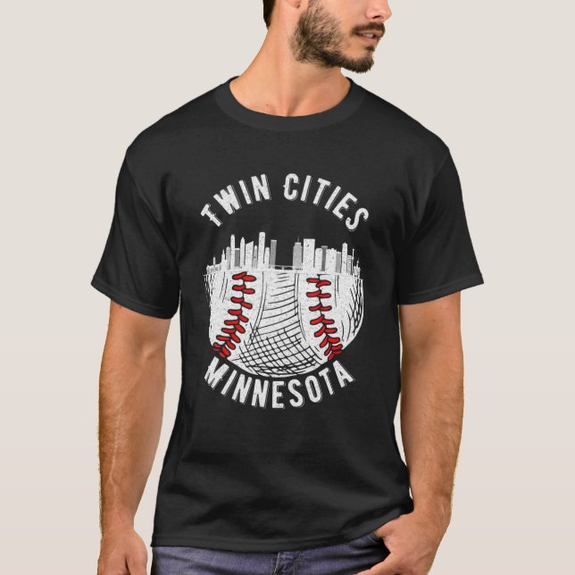 Coolen Twin Cities Minnesota MN Baseball Skyline S T-Shirt (Vorderseite)