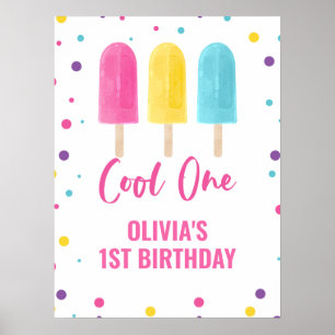 Cooler 1. Geburtstag Rainbow Ice Pop Poster