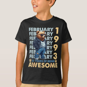 Cooler 33. Geburtstag Bär Februar 1993 T-Shirt