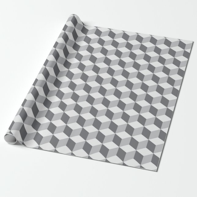 Cooler 3D-Effekt: kubisches Wrapping-Papier Geschenkpapier (Ungerollt)