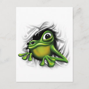 Cooler 3D-Frosch Postkarte