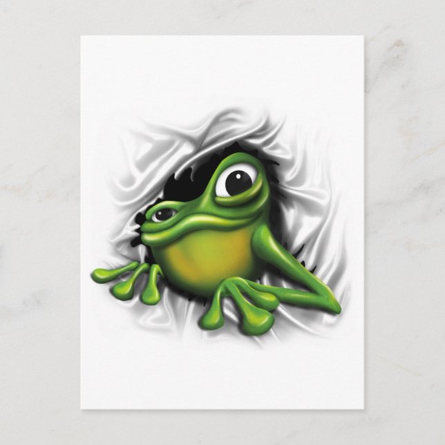 Cooler 3D-Frosch Postkarte (Vorderseite)