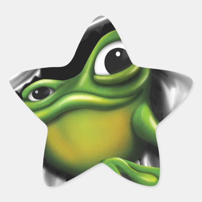 Cooler 3D-Frosch Stern-Aufkleber (Vorderseite)