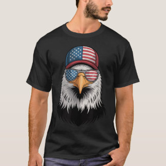 Cooler 4. Juli Adler US-Flagge schwebt unabhängig T-Shirt