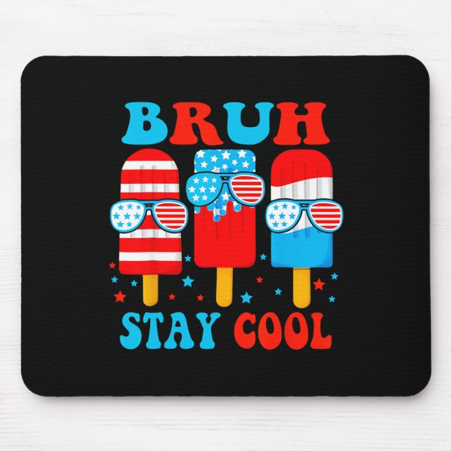 Cooler 4. Juli Popsicle Boys Men Usa Flag Amer ble Mousepad (Vorne)