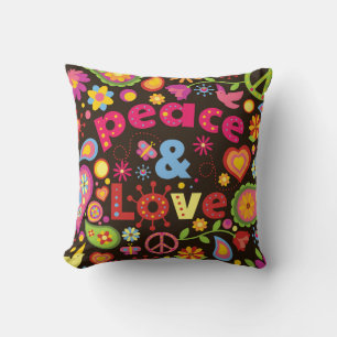Cooler 60er Style Peace & Liebe Kissen