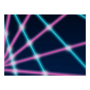 Cooler 80er Laserlicht-Show-Hintergrund-Retro Neon Poster