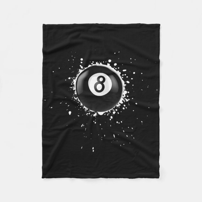Cooler 8-Ball-Acht-Pool Billard Paint Spritzer Ei Fleecedecke (Vorderseite)