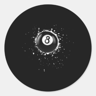 Cooler 8-Ball-Acht-Pool Billard Paint Spritzer Ei Runder Aufkleber