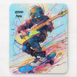 Cooler Abstrakter Animateurgitarrist Mousepad