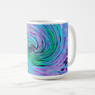 Cooler Abstrakter Limettengrün und Lila Blumenwirb Kaffeetasse