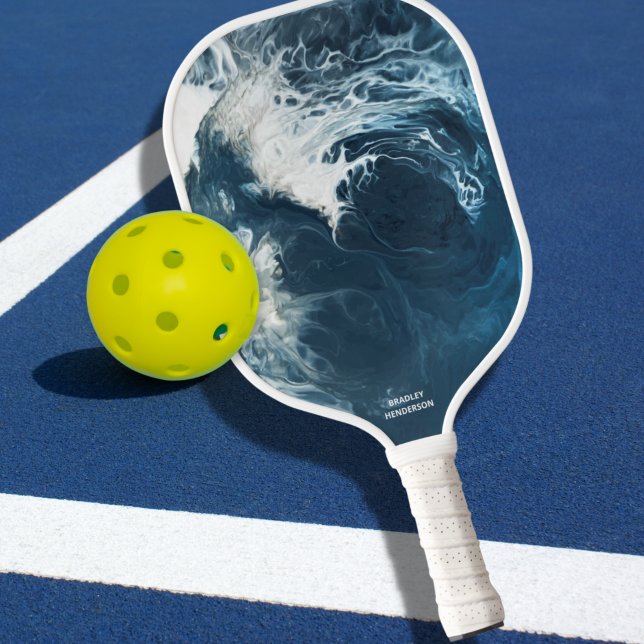 Cooler Abstrakter Ozeanwellenentwurf Benutzerdefin Pickleball Schläger (Von Creator hochgeladen)